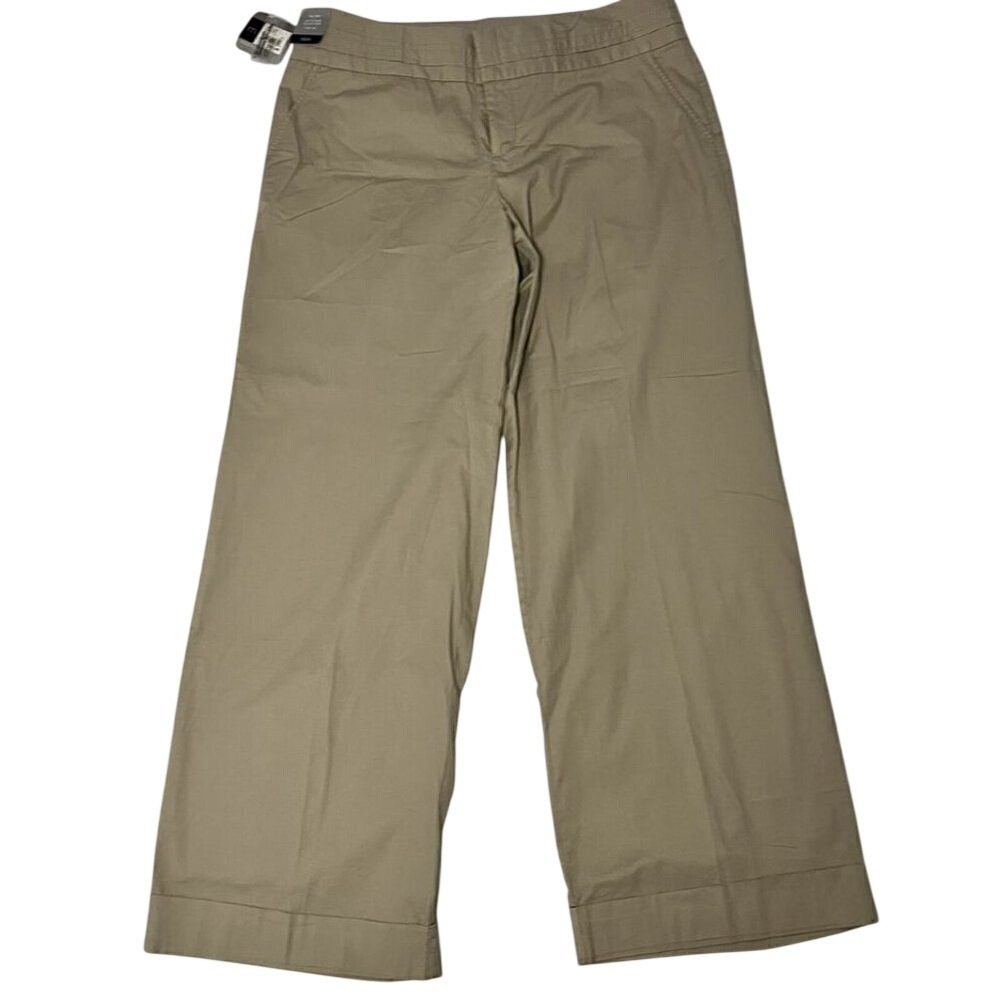 Mossimo‎ Women's Trousers 16W Khaki Pinstripe Wide Leg Stretch Flare Career NWT